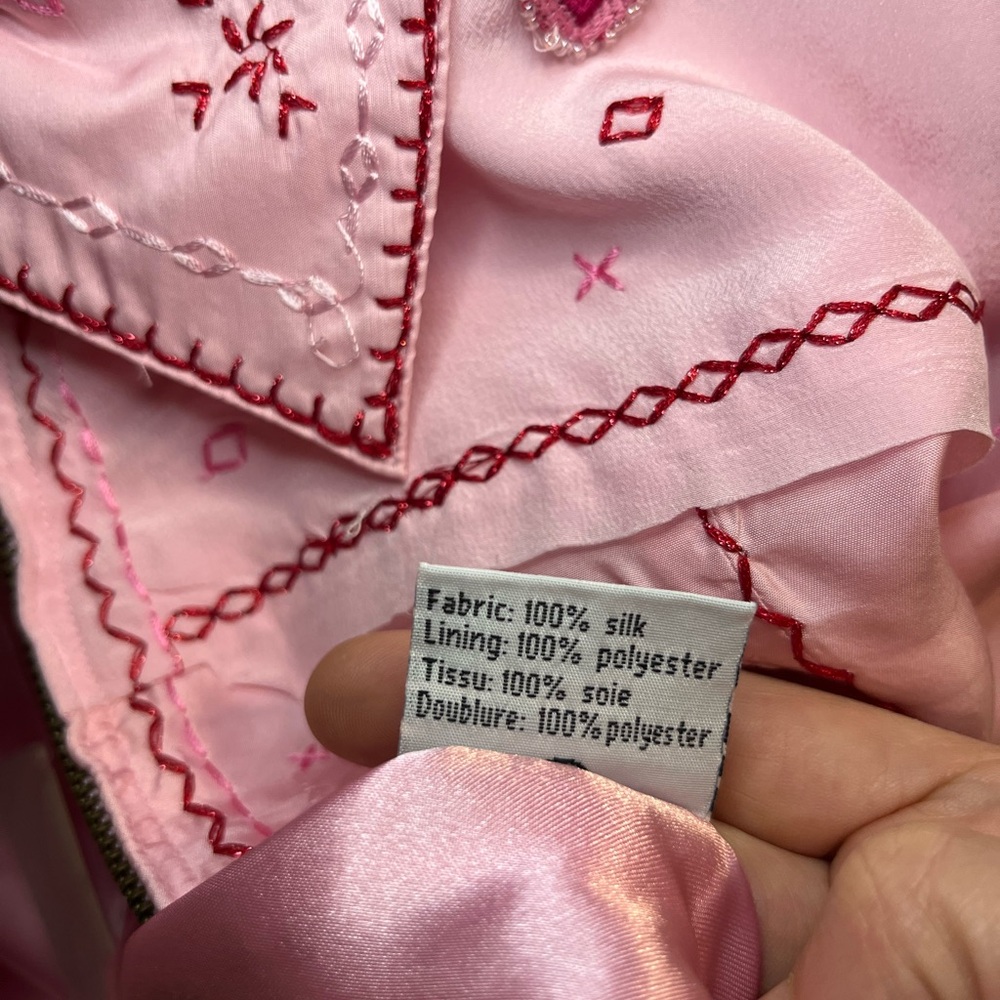 Vintage Silk Jacket Pink, Ebene by Patrick Assuline, Womens Size M, NWT - Picture 14 of 16